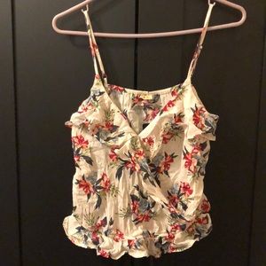 Surplice crop tank